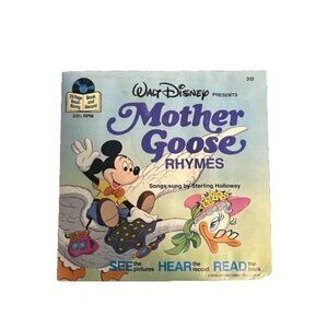 WALT DISNEY MOTHER GOOSE RHYMES Read Along Book And 7” Record #312  1979 - EX
